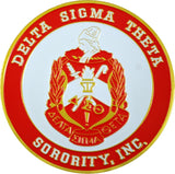 Delta Sigma Theta 3D Crest Round Car Badge Emblem [Red]