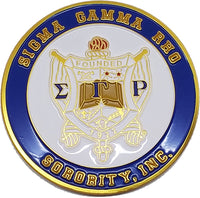 Sigma Gamma Rho 3D Crest Round Car Badge Emblem [White]