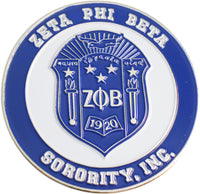 Zeta Phi Beta 3D Crest Round Car Badge Emblem [Blue]