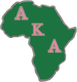 Alpha Kappa Alpha Africa Shaped Lapel Pin [Silver]