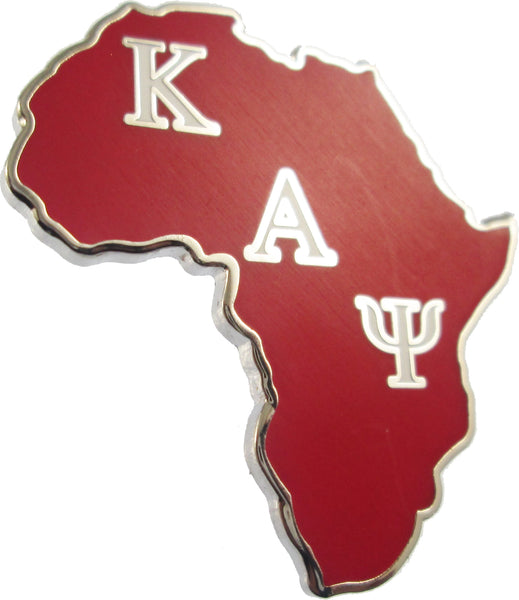 Kappa Alpha Psi Africa Shaped Lapel Pin [Silver]