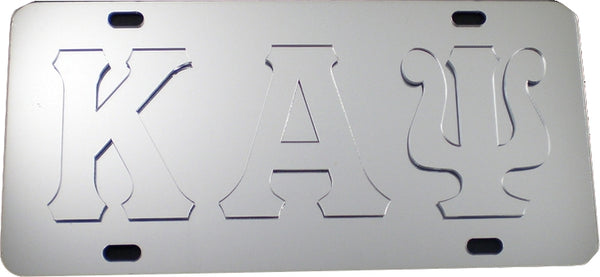 Kappa Alpha Psi Raised Letter Mirror License Plate [Silver/Silver]