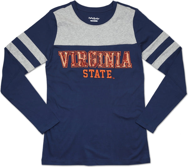 Big Boy Virginia State Trojans Ladies Long Sleeve Tee [Navy Blue]