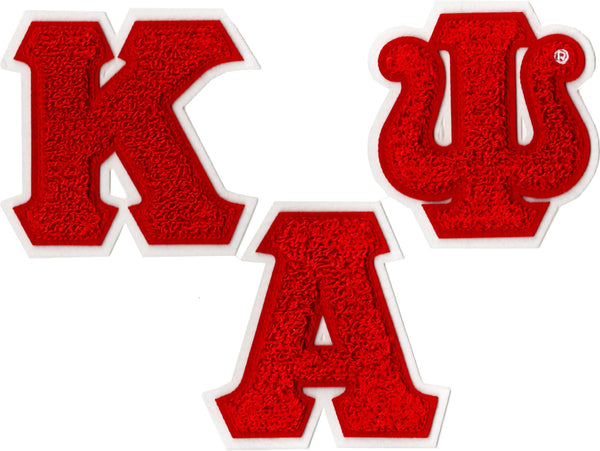 Kappa Alpha Psi Chenille Letter Sew-On Patch Set [Red]