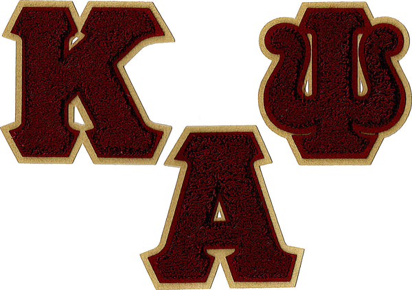 Kappa Alpha Psi Chenille Letter Sew-On Patch Set [Crimson Red]