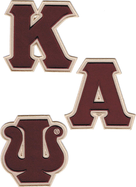 Kappa Alpha Psi Twill Letter Iron-On Patch Set [Crimson Red]