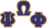 Omega Psi Phi Twill Letter Iron-On Patch Set [Purple]