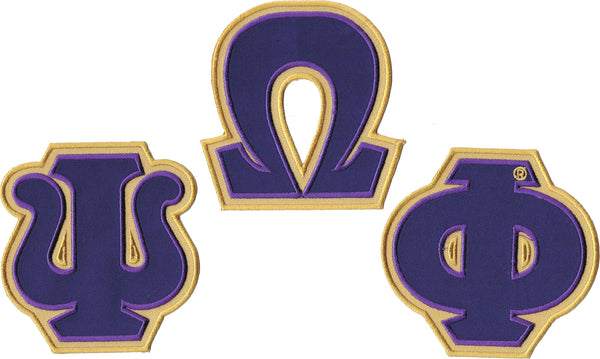 Omega Psi Phi Twill Letter Iron-On Patch Set [Purple]