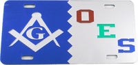 Mason + Eastern Star Split Mirror License Plate [Blue/Silver/Silver]