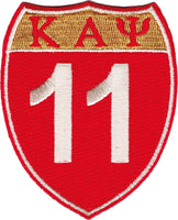 Kappa Alpha Psi 11 Shield Sign Iron-On Patch [Red]