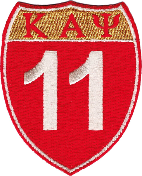 Kappa Alpha Psi 11 Shield Sign Iron-On Patch [Red]