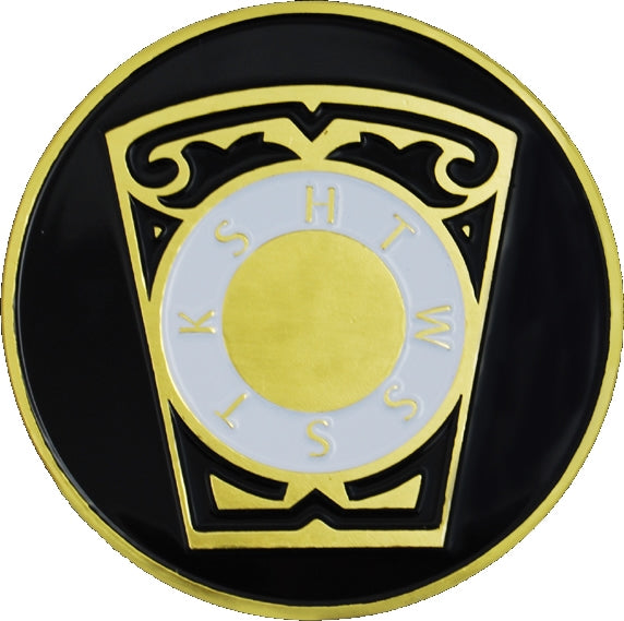 Royal Arch Chapter Keystone Symbol Round Car Emblem [Black]