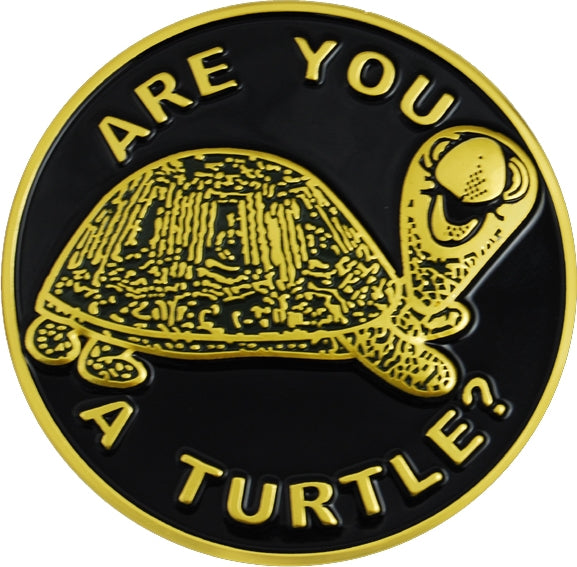 Shriner Are You A Turtle? Symbol Round Car Emblem [Dark Green]