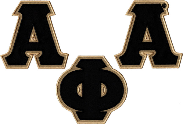 Alpha Phi Alpha Twill Letter Iron-On Patch Set [Black]