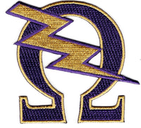 Omega Psi Phi Que Lightning Bolt Iron-On Patch [Purple]