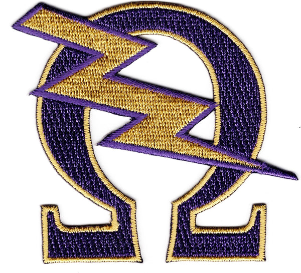 Omega Psi Phi Que Lightning Bolt Iron-On Patch [Purple]