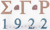 Sigma Gamma Rho Year 1922 Rhinestone Heat Transfer [Multi-Colored]