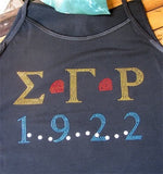 Sigma Gamma Rho Year 1922 Rhinestone Heat Transfer [Multi-Colored]