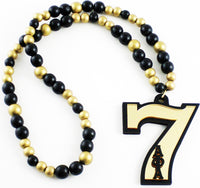 Alpha Phi Alpha Wood Color Bead Tiki Line #7 Medallion [Black/Gold]
