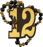 Alpha Phi Alpha Wood Color Bead Tiki Line #12 Medallion [Black/Gold]
