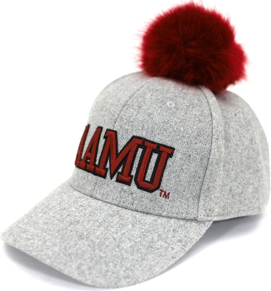 Big Boy Alabama A&M Bulldogs S148 Ladies Pom Pom Cap [Grey]