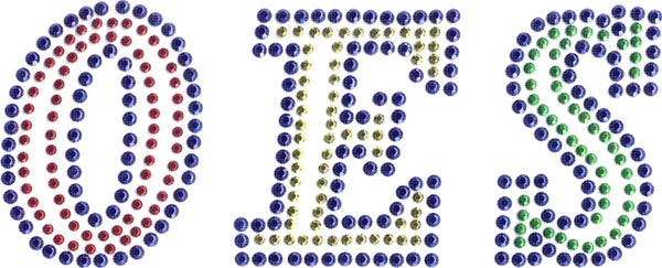Order of the Eastern Star Block Letters Studstone Heat Transfer [Multi-Colored]