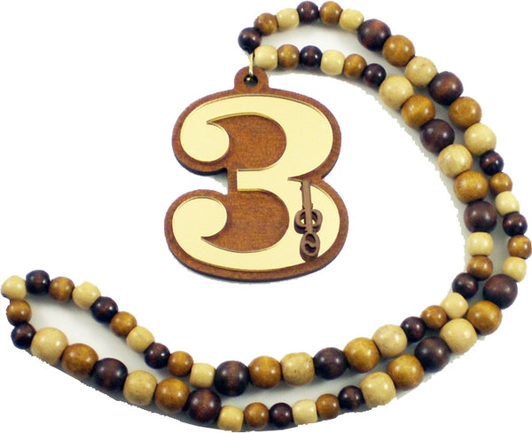 Iota Phi Theta Wood Color Bead Tiki Line #3 Medallion [Brown]