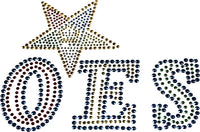 Order of the Eastern Star Pentagon Up Studstone Heat Transfer [Multi-Colored]
