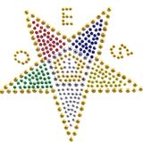 Order Of The Eastern Star Pedestal Up Studstone Heat Transfer [Multi-Colored]