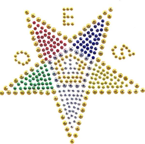 Order Of The Eastern Star Pedestal Up Studstone Heat Transfer [Multi-Colored]