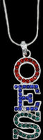 Order Of The Eastern Star Austrian Crystal Pendant Necklace [Silver]