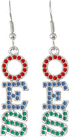 Order Of The Eastern Star Austrian Crystal Earrings [Silver]