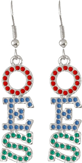 Order Of The Eastern Star Austrian Crystal Earrings [Silver]