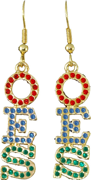 Order Of The Eastern Star Austrian Crystal Earrings [Gold]
