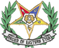 Order of Eastern Star Wreath Iron-On Patch [Green]