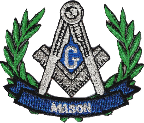 Mason Wreath Iron-On Patch [Silver]