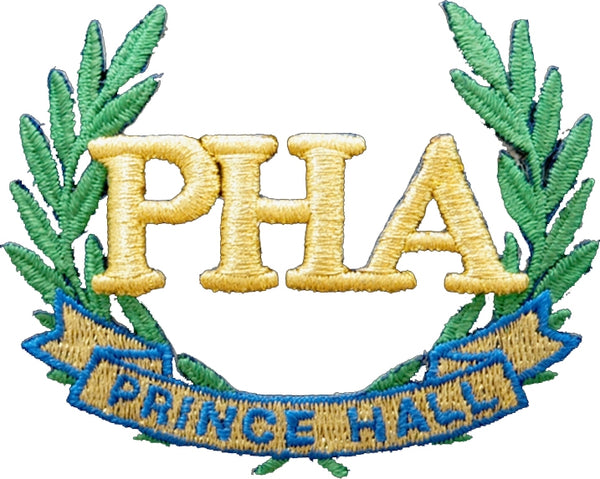 Prince Hall Mason PHA Wreath Iron-On Patch [Gold]