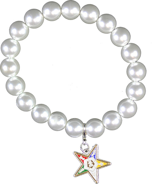 Order Of The Eastern Star Pearl Bracelet [White]