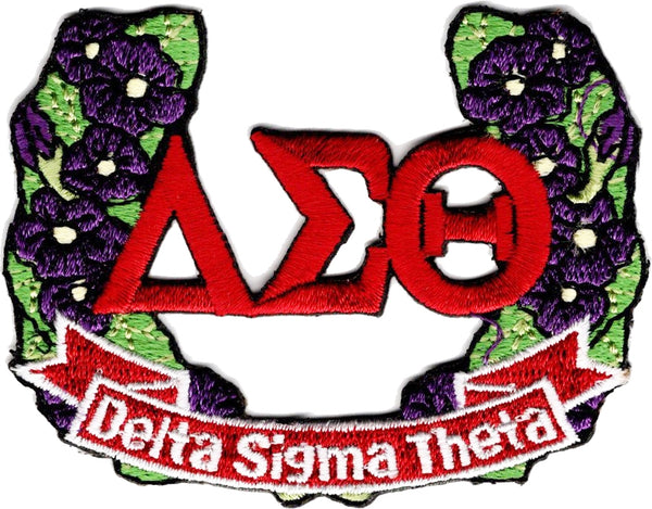 Delta Sigma Theta Flower Wreath Iron-On Patch [Red]