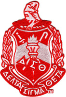 Delta Sigma Theta Crest Emblem Iron-On Patch [Red]