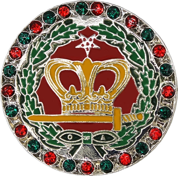 Order of the Amaranth Single Snap Button with Crystals [Silver]
