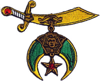 Shriner Sword Symbol Cut-Out Iron-On Patch [Gold]