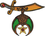 Shriner Sword Symbol Cut-Out Iron-On Patch [Gold]