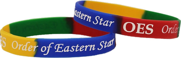 Order Of Eastern Star Color Swirl Silicone Bracelet [Multi-Colored]