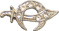 Shriner Stone Sword Lapel Pin [Silver]