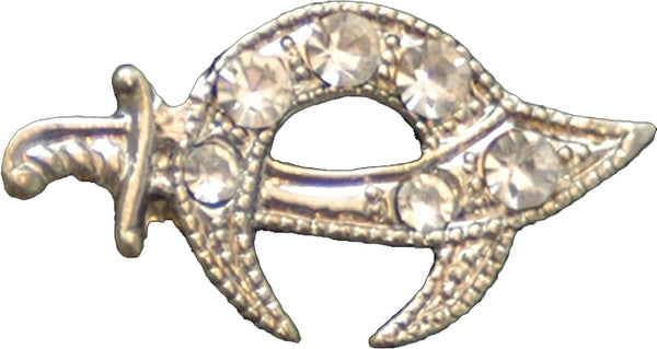 Shriner Stone Sword Lapel Pin [Silver]