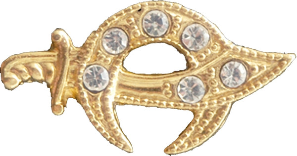 Shriner Stone Sword Lapel Pin [Gold]