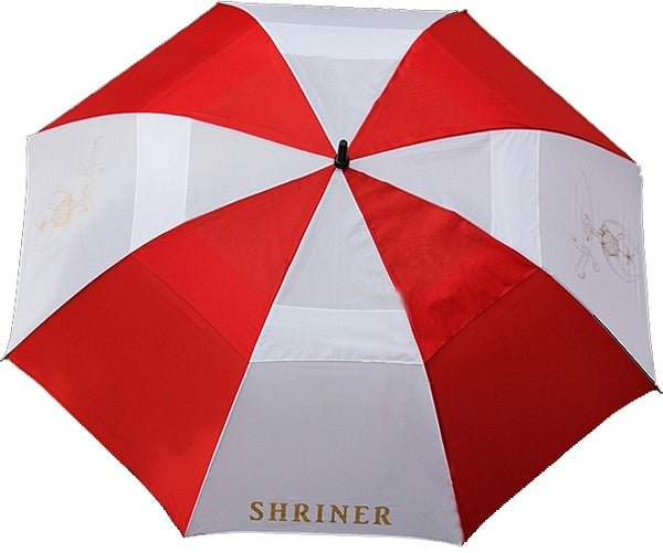 Shriner Wind Resistant Auto Open Jumbo Umbrella [Red/White]
