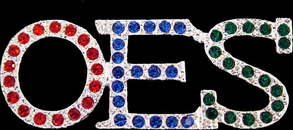 Order Of The Eastern Star Austrian Crystal Lapel Pin [Silver/Multi-Colored]