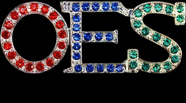 Order Of The Eastern Star Austrian Crystal Lapel Pin [Gold/Multi-Colored]